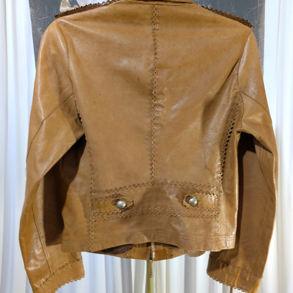 VERAPELLE italian leather Jacket Size IT 44 US 8 - Picture 9 of 13